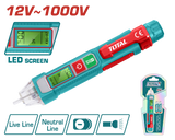 Detector tensiune TOTAL 12V–1000V AC – fara contact, LED, alarma sonora si luminoasa