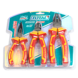 Set clesti izolati TOTAL electrician 3 piese, Cr-V, 1000V, patent, varf lung si taietor