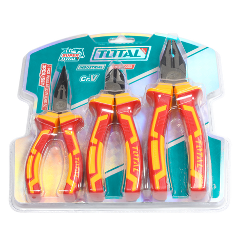 Clesti auto - mecanica, Set clesti izolati TOTAL electrician 3 piese, Cr-V, 1000V, patent, varf lung si taietor, 1, atomico.ro