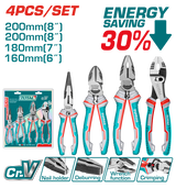 Set 4 Clesti TOTAL Cr-V – Cleste Combinat 8”, Taietor 7”, Varf Lung 6”, Articulatie Glisanta 8”