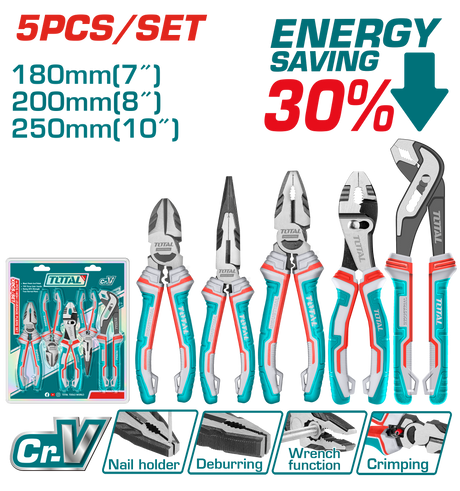 Scule si unelte de mana, Set 5 clesti multifunctionali TOTAL din otel Cr-V, 7, atomico.ro