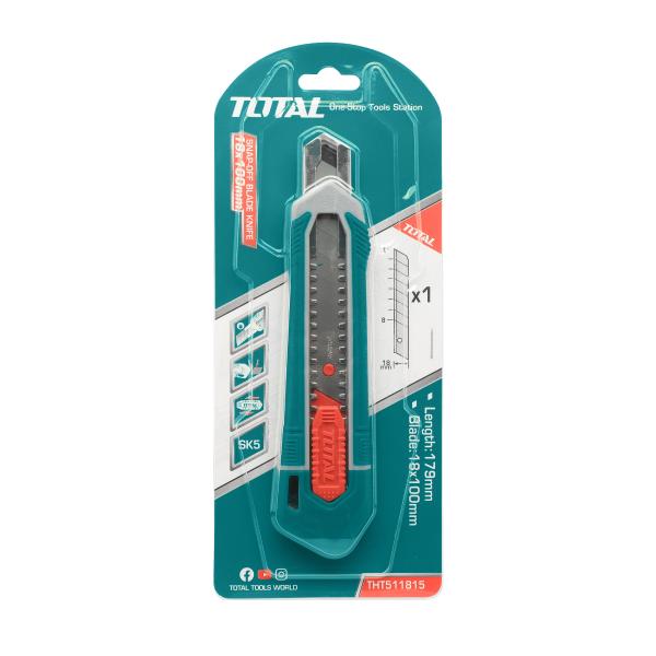Cutter TOTAL 18 mm cu lama SK4 – 179 mm, 6, atomico.ro
