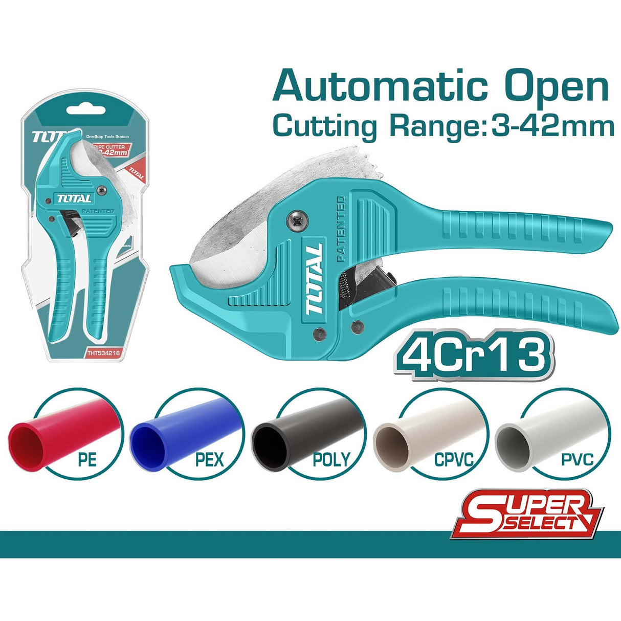 Cleste taiat tevi  TOTAL- 3-42mm, 2, atomico.ro