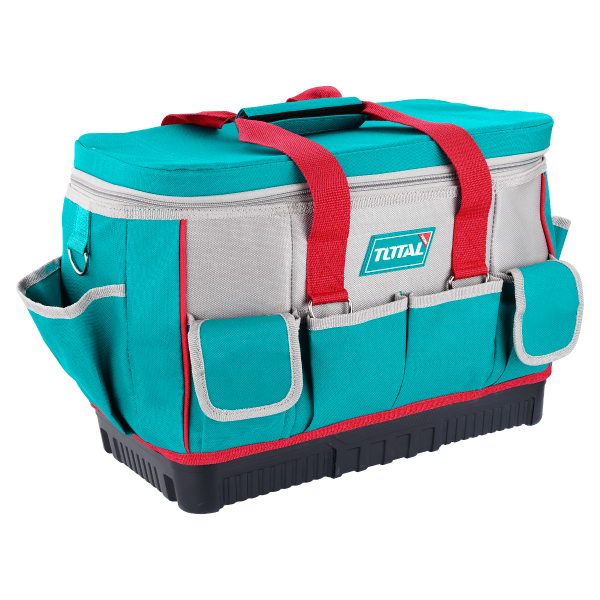 Geanta scule TOTAL 16", 25 buzunare, poliester 600D/1680D, baza rigida, curea umar, 4, atomico.ro