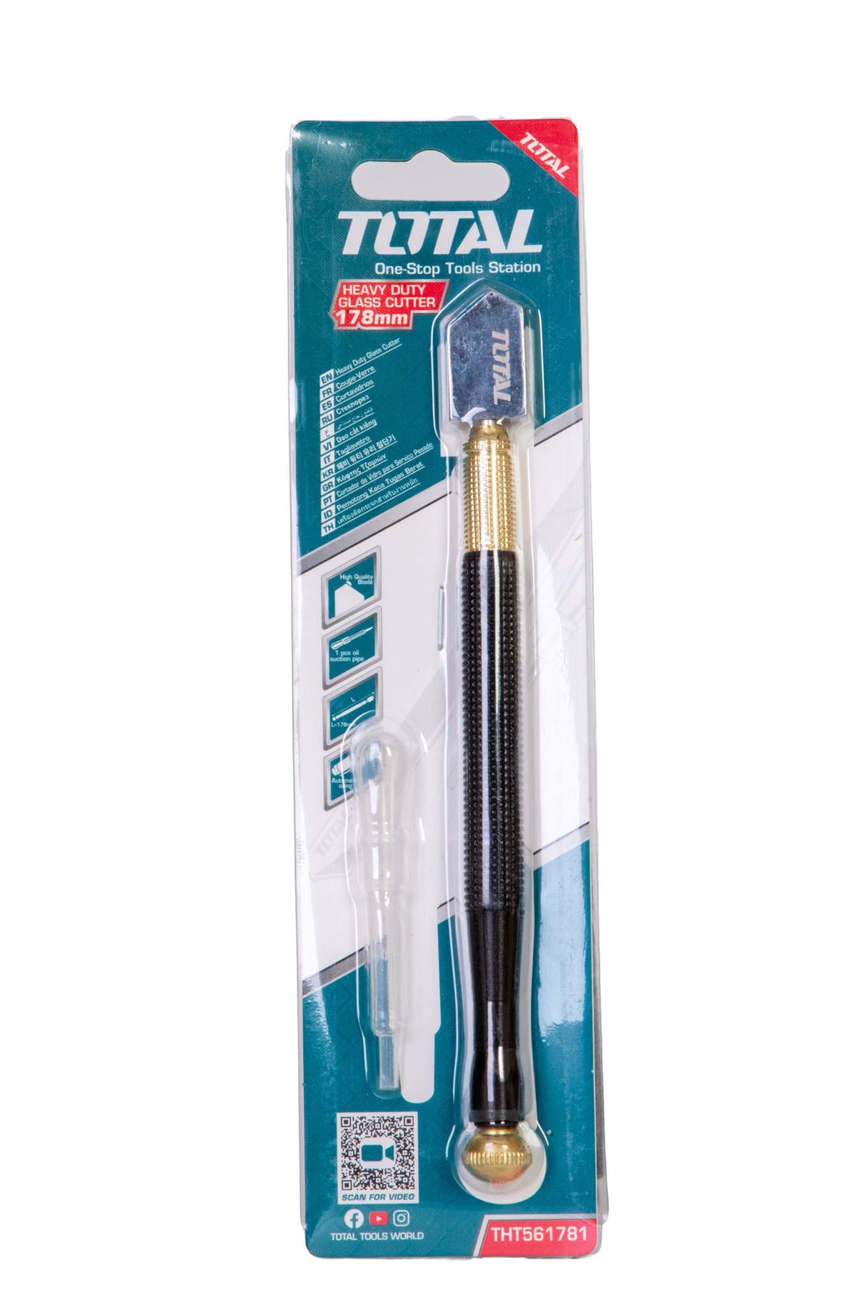 Diamant cu ulei pentru taiat sticla TOTAL - 178mm, 3, atomico.ro