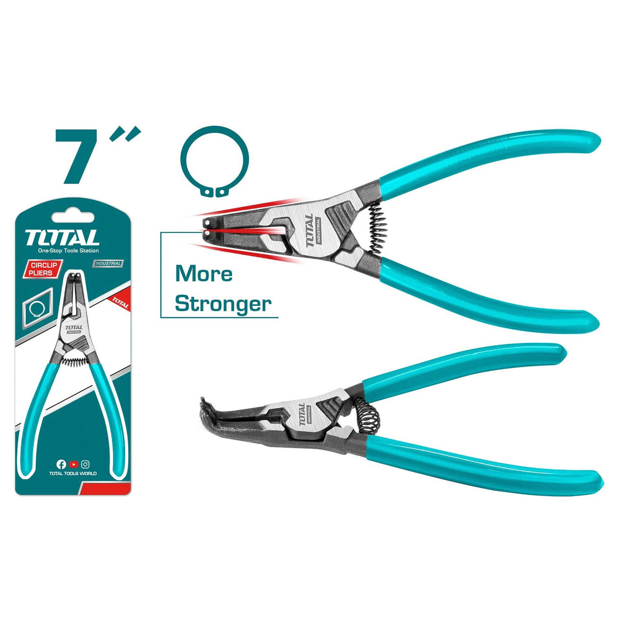 Cleste pentru pentru sigurante externe TOTAL - cap indoit - 7/180mm INDUSTRIAL, 1, atomico.ro