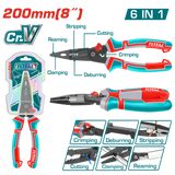 Cleste varf ascutit multifunctional TOTAL 6-in-1, 8"/200 mm, Cr-V, maner TPR