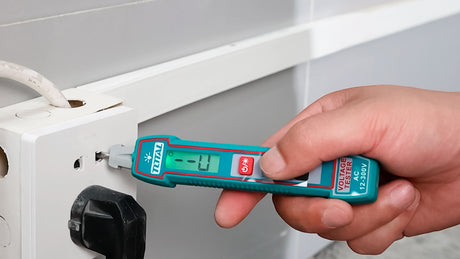 Scule TOTAL, Tester tensiune TOTAL AC 12–300V, detector digital LCD, alarma sonora si luminoasa, 2, atomico.ro