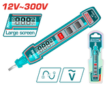 Tester tensiune TOTAL AC 12–300V, detector digital LCD, alarma sonora si luminoasa