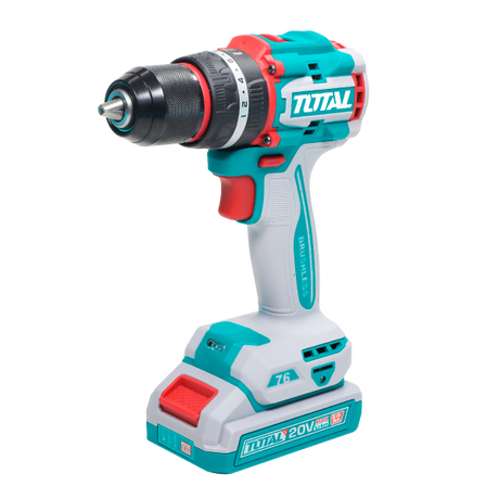 Masini de Gaurit/ Insurubat - Bormasini, Masina de gaurit cu percutie TOTAL 20V, Brushless, 76 Nm, mandrina metalica 13 mm, 2 acumulatori 4.0Ah, incarcator, 2, atomico.ro
