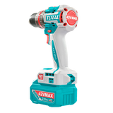 Masina de gaurit cu percutie TOTAL 42V, brushless, 69 Nm, mandrina metalica 13 mm, cu 47 accesorii, 2 acumulatori 2.0Ah si incarcator