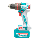 Masina de gaurit cu percutie TOTAL 42V, brushless, 69 Nm, mandrina metalica 13 mm, cu 47 accesorii, 2 acumulatori 2.0Ah si incarcator