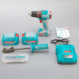 Masina de gaurit cu impact TOTAL 42V, 99 Nm, mandrina metalica 13 mm (INCLUDE 2 ACUMULATORI, 1 INCARCATOR)