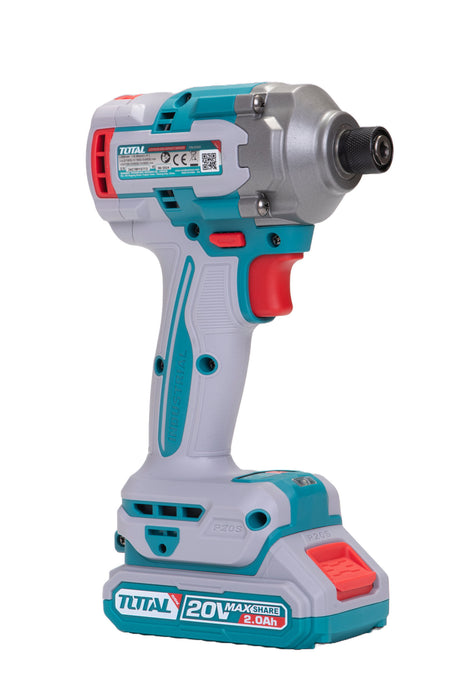 Pistoale de impact, Masina de insurubat cu impact TOTAL cu acumulator 20V-2.0Ah Li-Ion include 2 acumulatori si 1 incarcator, 4, atomico.ro