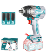 Masina de insurubat cu impact TOTAL, 20V, 850Nm, motor fara perii (nu include acumulator), tractiune patrata 1/2”