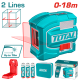 Nivela laser TOTAL rosu 18 m, autonivelare, linii orizontale si verticale, suport magnetic