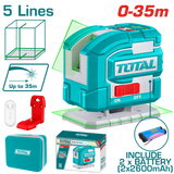 Nivela TOTAL laser verde 0–35 m, autonivelanta, linie 360°