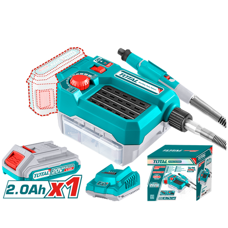 Total, Mini polizor TOTAL 20V 2.0Ah (include acumulator si incarcator), 1, atomico.ro