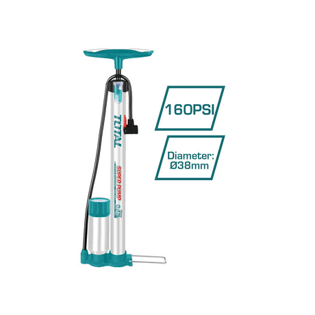 Accesorii pentru biciclete, Pompa de podea TOTAL cu manometru, 1, atomico.ro