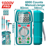 Multimetru digital TOTAL True RMS 6000 counts, tensiune 1000V, curent 10A, NCV, capacitate si frecventa