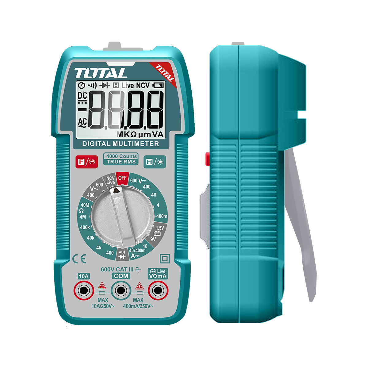 Multimetru digital TOTAL – True RMS 4000 count, NCV, test baterie, lanterna integrata, 1, atomico.ro