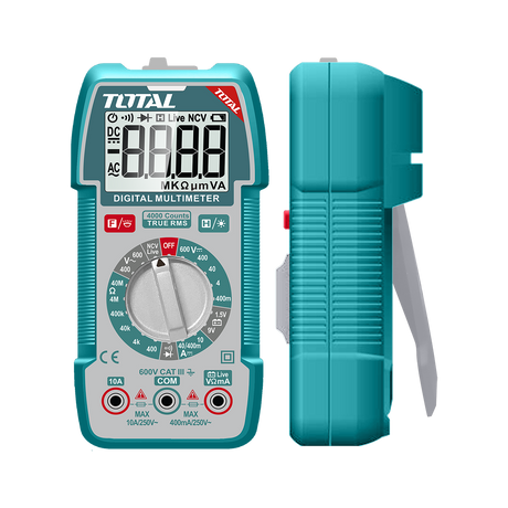 Scule si unelte de mana, Multimetru digital TOTAL – True RMS 4000 count, NCV, test baterie, lanterna integrata, 1, atomico.ro