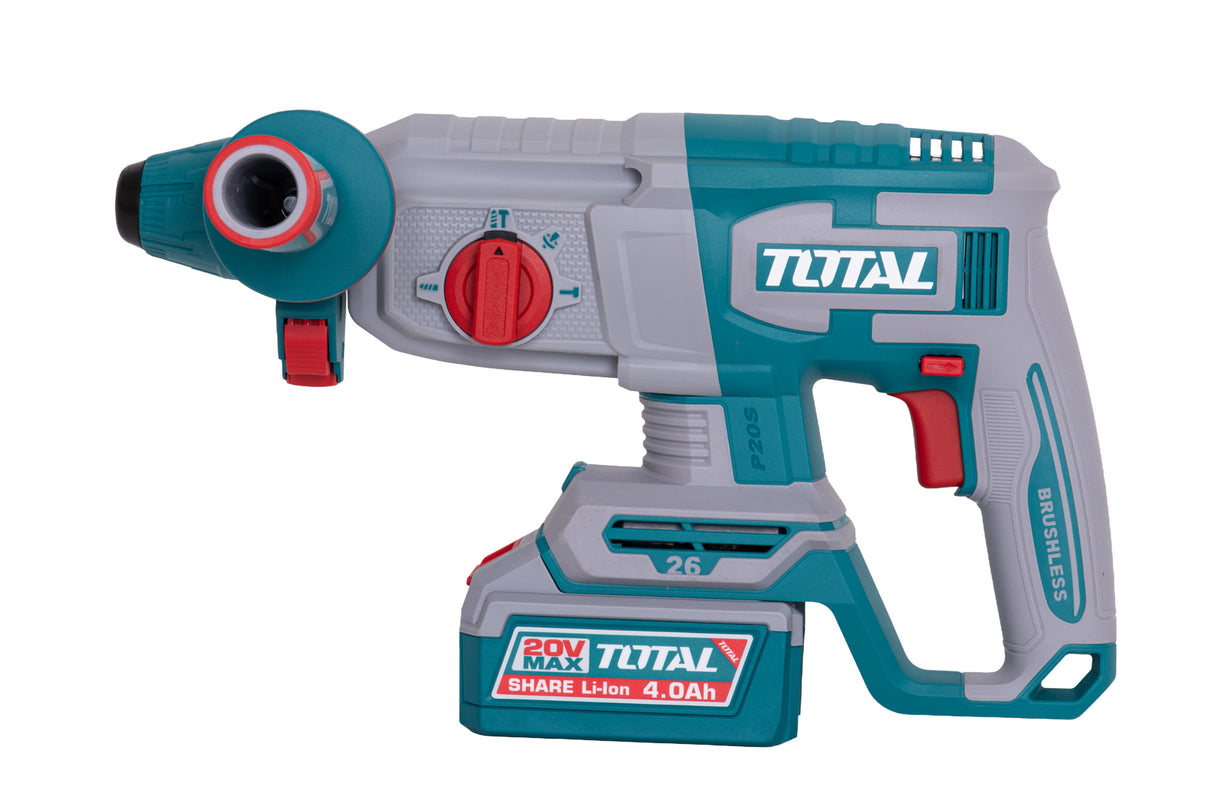 Kit Combo TOTAL 20V – Bormasina cu percutie, Masina de insurubat cu impact, Polizor unghiular, Ciocan rotopercutor, Fierastrau circular, Suflanta, Slefuitor, Pistol cu aer cald, Lampa de lucru pe acumulator - include 2 baterii, incarcator si accesorii, 11, atomico.ro