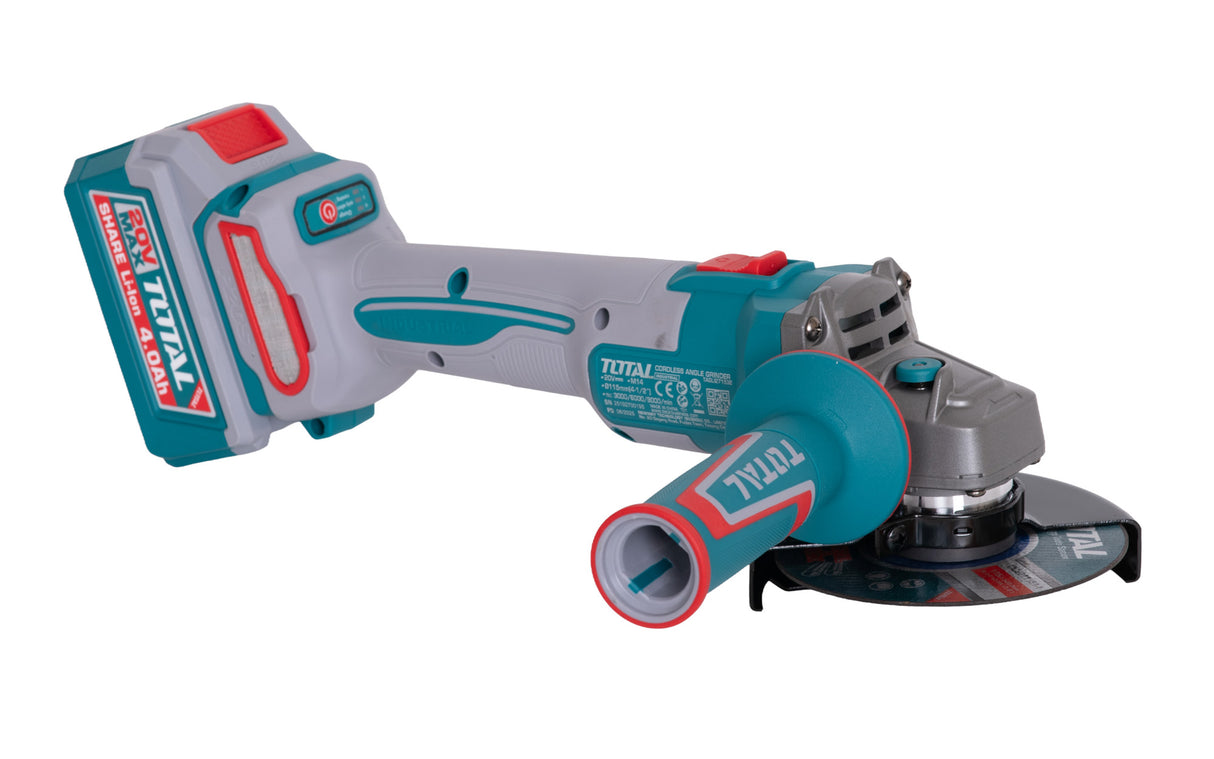 Kit Combo TOTAL 20V – Bormasina cu percutie, Masina de insurubat cu impact, Polizor unghiular, Ciocan rotopercutor, Fierastrau circular, Suflanta, Slefuitor, Pistol cu aer cald, Lampa de lucru pe acumulator - include 2 baterii, incarcator si accesorii, 12, atomico.ro