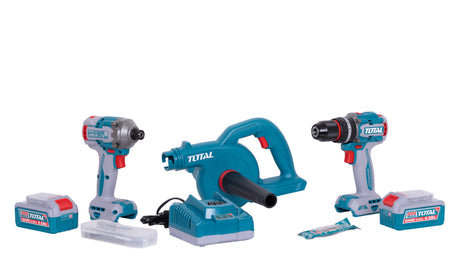 Pistoale de impact, Kit combo TOTAL 20V cu Masina de gaurit cu percutie, Masina de insurubat cu impact si Suflanta, 1, atomico.ro