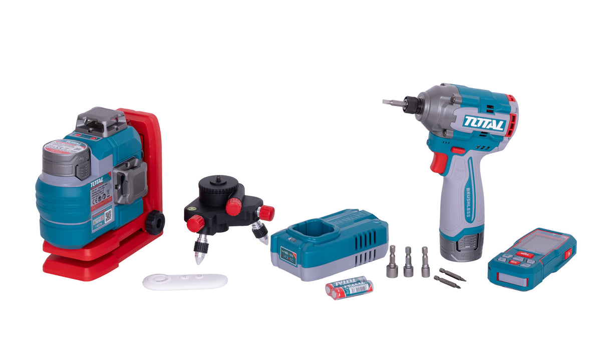 Kit combo TOTAL 16V – masina de insurubat, nivela laser 3D si telemetru laser, 12, atomico.ro