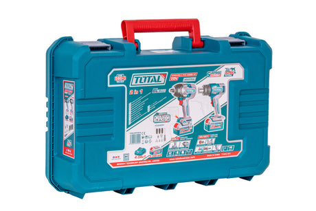 Scule electrice, Kit combo TOTAL 20V, masina de insurubat cu impact Brushless 1000 Nm si suflanta cu aer cald, 2 acumulatori 5.0Ah, incarcator, 7, atomico.ro