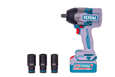 Scule electrice, Kit combo TOTAL 20V, masina de insurubat cu impact Brushless 1000 Nm si suflanta cu aer cald, 2 acumulatori 5.0Ah, incarcator, 5, atomico.ro