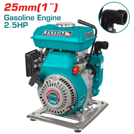 Pompe de Apa, Motopompa TOTAL 1" 2.5 CP, 100 l/min, motor benzina 105 cc, aspiratie 7 m, refulare 16 m, atomico.ro