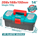 Cutie scule TOTAL 14", plastic PP, compartimente organizare, tava inclusa