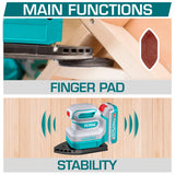 Masina de slefuit cu talpa delta pentru colturi TOTAL 20V