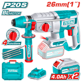 Ciocan Rotopercutor TOTAL 20V, 2.5J, Brushless, SDS Plus – Inclus 2 Acumulatori 4.0Ah + Incarcator