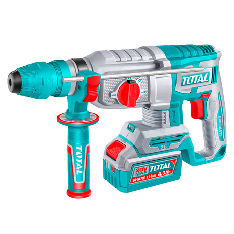 Ciocan Rotopercutor, Ciocan rotopercutor TOTAL 20V brushless, 2.5J, SDS Plus, cu 2 acumulatori, incarcator si accesorii, 1, atomico.ro