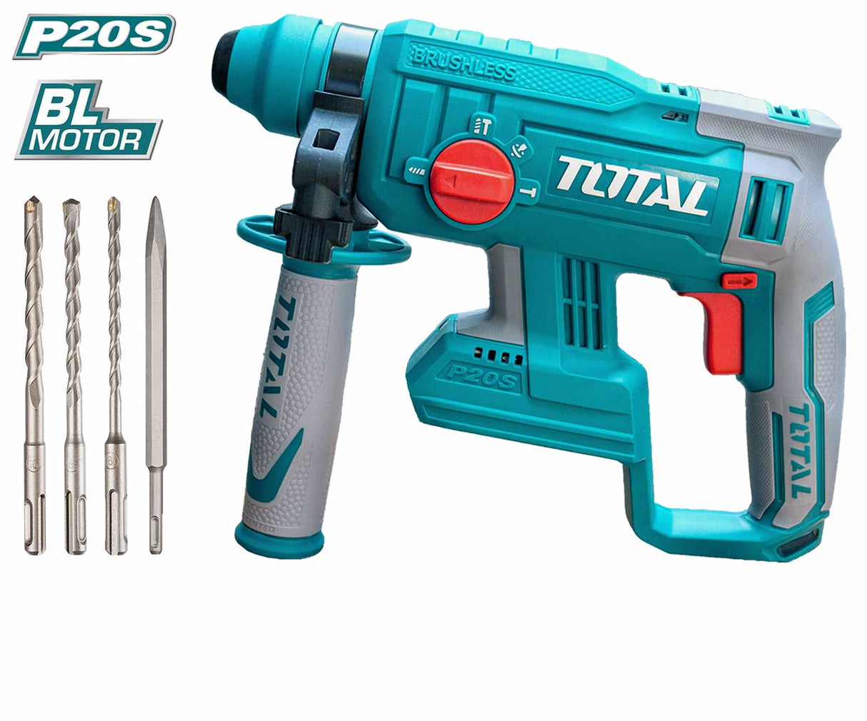 Ciocan rotopercutor TOTAL, 2J, Li-Ion, 20V, nu include acumulator si incarcator, 1, atomico.ro