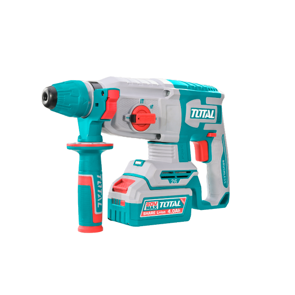 Ciocan rotopercutor pe acumulator Total, 20V, 2.5J, 5000bpm, 1100rpm, include 2 acumulatori 4 Ah si incarcator, 2, atomico.ro