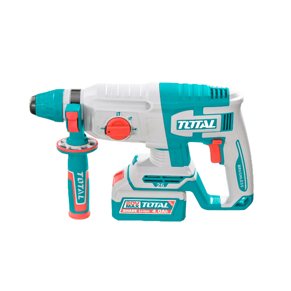 Ciocan rotopercutor pe acumulator Total, 20V, 2.5J, 5000bpm, 1100rpm, include 2 acumulatori 4 Ah si incarcator, 7, atomico.ro