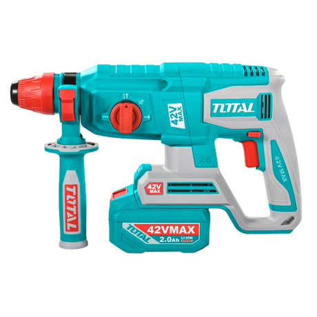 Scule electrice, Ciocan rotopercutor TOTAL 42V, SDS Plus, 26 mm, 2.5 J, brushless (INCLUDE 2 ACUMULATORI, 1 INCARCATOR), 5, atomico.ro
