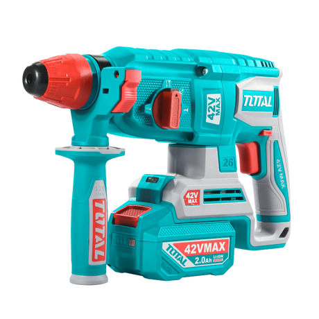 Scule electrice, Ciocan rotopercutor TOTAL 42V, SDS Plus, 26 mm, 2.5 J, brushless (INCLUDE 2 ACUMULATORI, 1 INCARCATOR), 4, atomico.ro