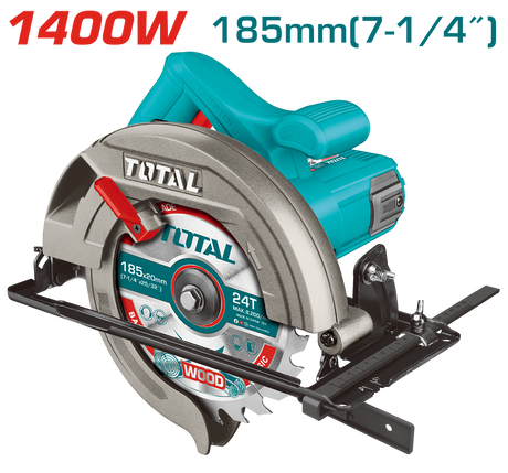 Total, Fierastrau Circular TOTAL Industrial 1400 W, 185 mm, 4800 rpm, atomico.ro