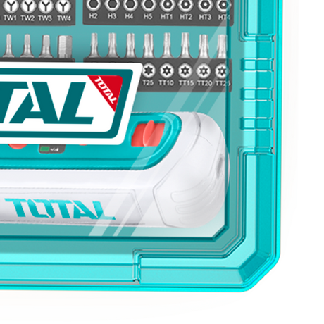 Scule TOTAL, Surubelnita electrica TOTAL 4V, 1/4" HEX, 5 Nm, USB-C, set 42 biti inclusi, 6, atomico.ro