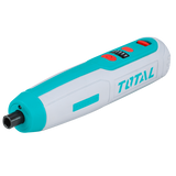 Surubelnita electrica TOTAL 4V, 1/4" HEX, 5 Nm, USB-C, set 42 biti inclusi