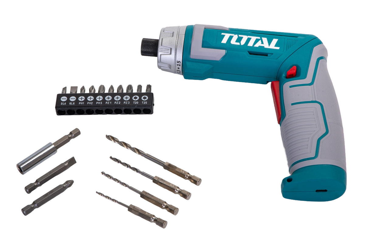 Surubelnita electrica TOTAL 8V LI-ION +ACCESORII, INCARCARE USB, 1, atomico.ro