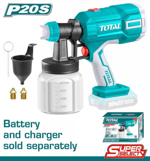 Pistol de vopsit TOTAL - 800ML - LI-ION - 20V NU INCLUDE ACUMULATOR SI INCARCATOR, 1, atomico.ro