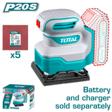Slefuitor 20V TOTAL, dimensiunea bazei 110x100 mm(nu include acumulator si incarcator)