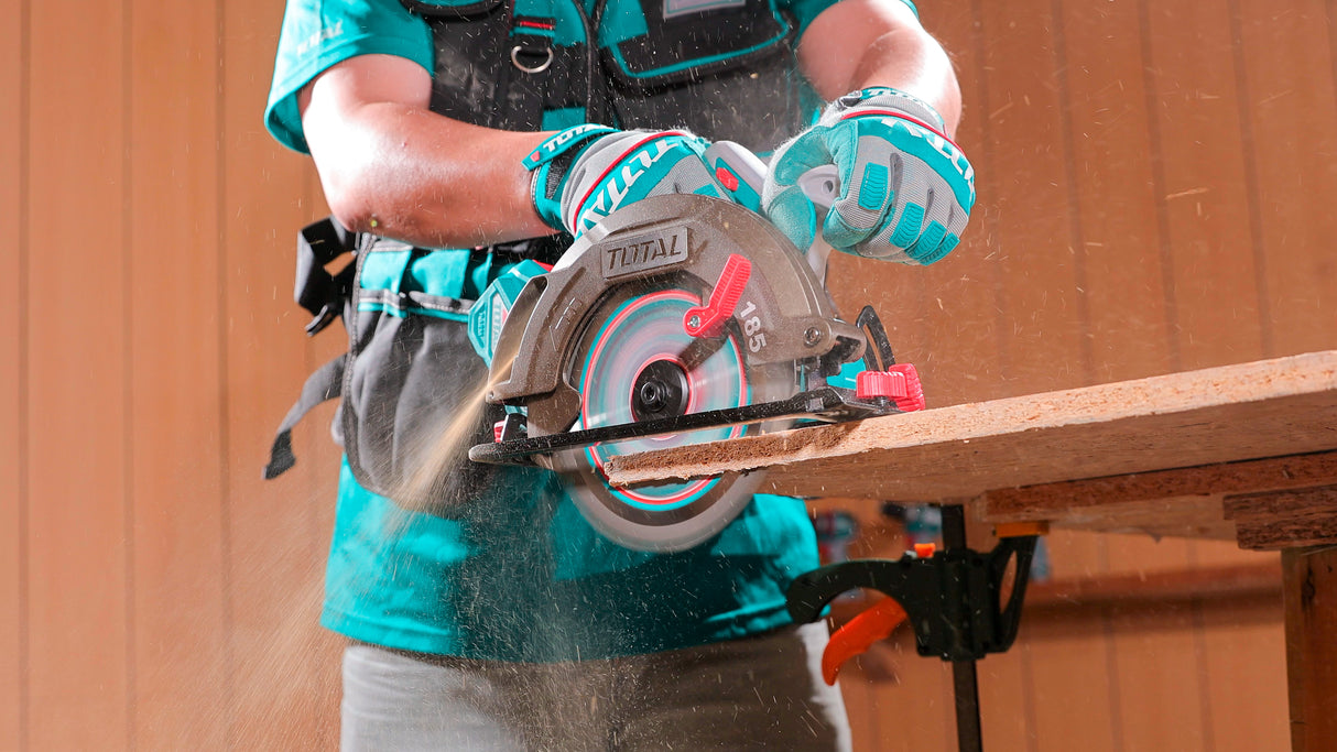 Fierastrau circular TOTAL 185 mm, 42V, brushless, 4800 rpm + ruleta 5 m (INCLUDE ACUMULATOR, INCARCATOR), 7, atomico.ro
