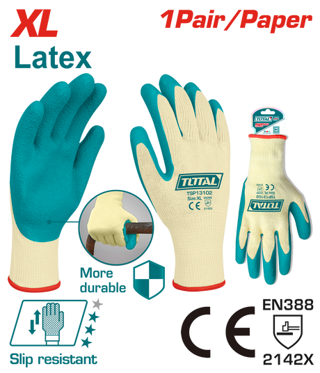 Echipamente de protectie, Manusi de protectie TOTAL, latex si textil, marime XL, antiderapante, atomico.ro